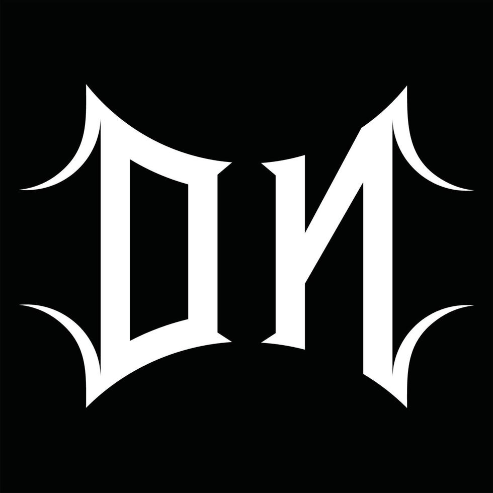 Monograma de logotipo dn con plantilla de diseño de forma abstracta vector