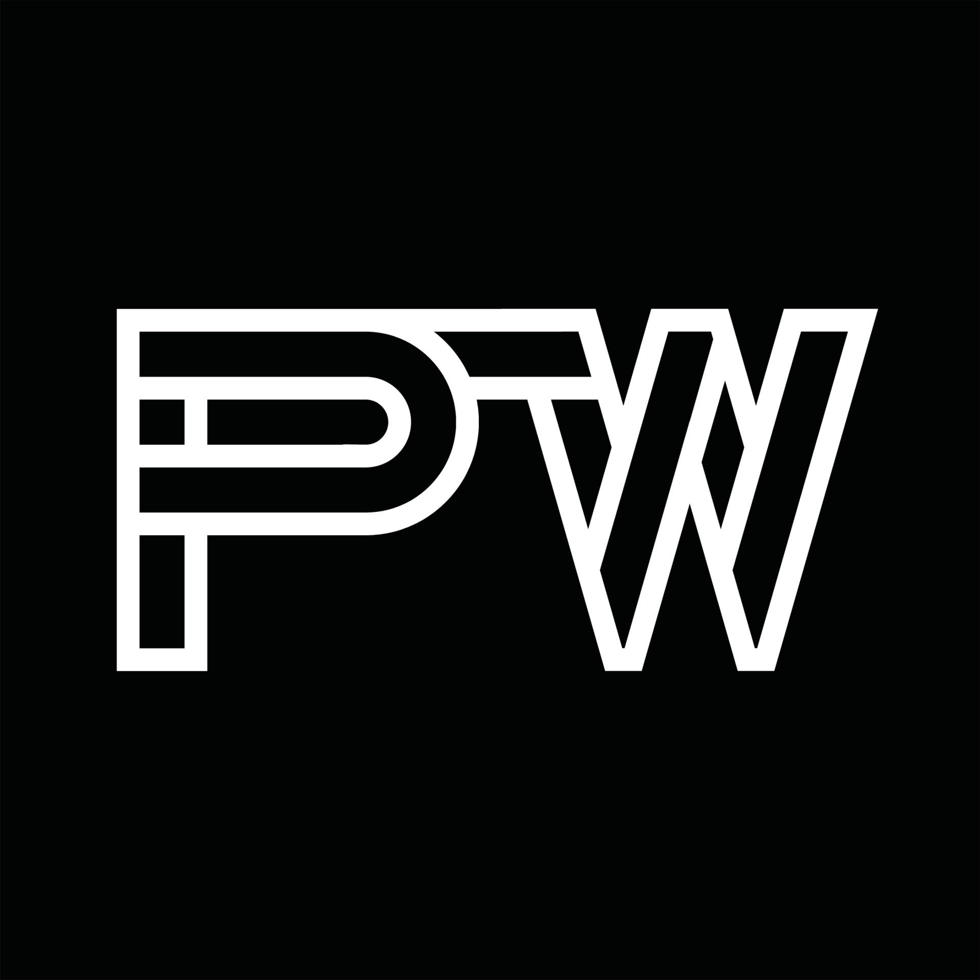 Pw logo monogram with line style negative space 16573859 vector art at