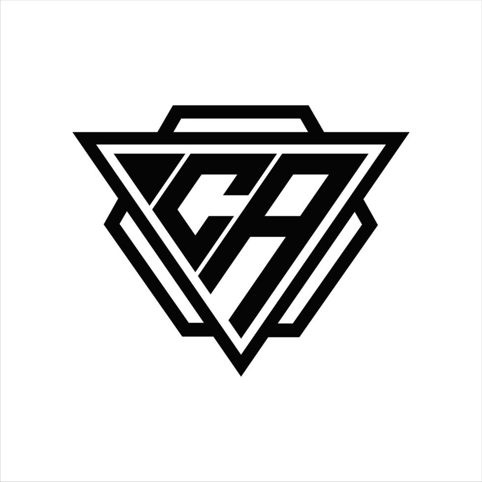 CA Logo monogram with triangle and hexagon template vector