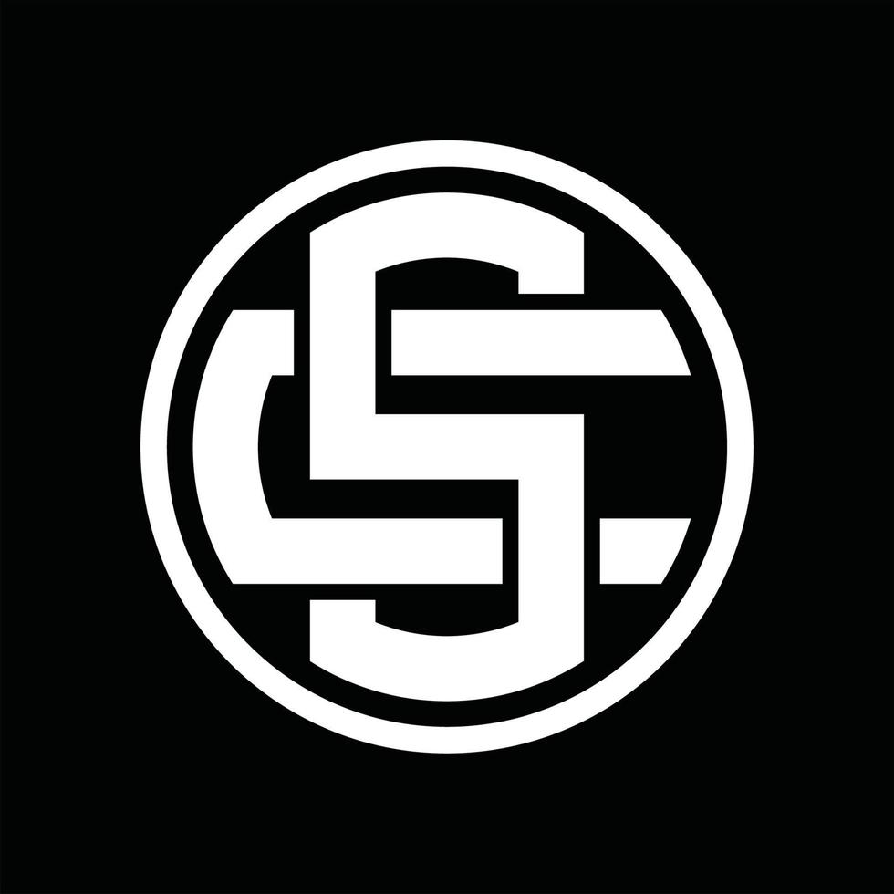 plantilla de diseño de monograma de logotipo sc vector