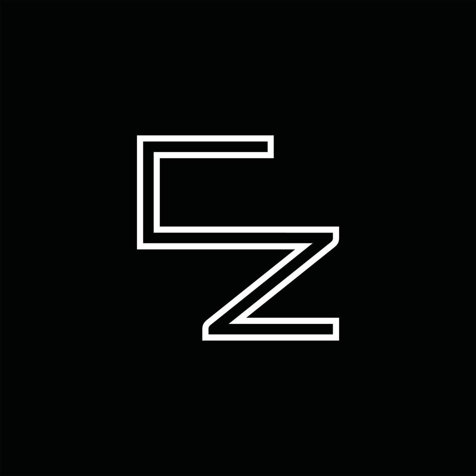 CZ Logo monogram with line style design template vector