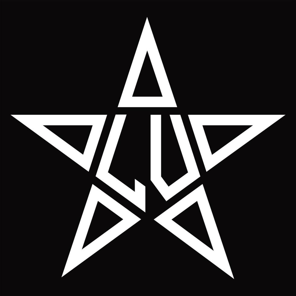 monograma de logotipo lv con plantilla de diseño de forma de estrella vector