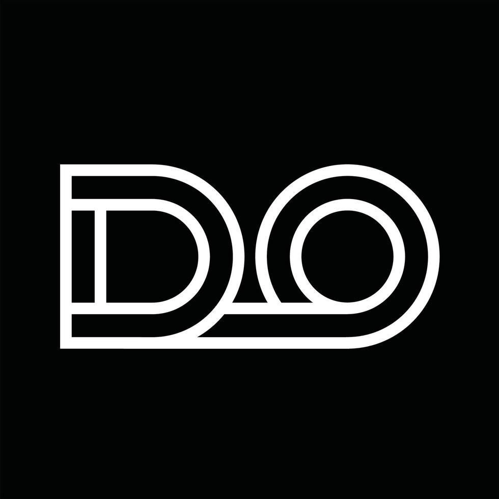 DO Logo monogram with line style negative space vector
