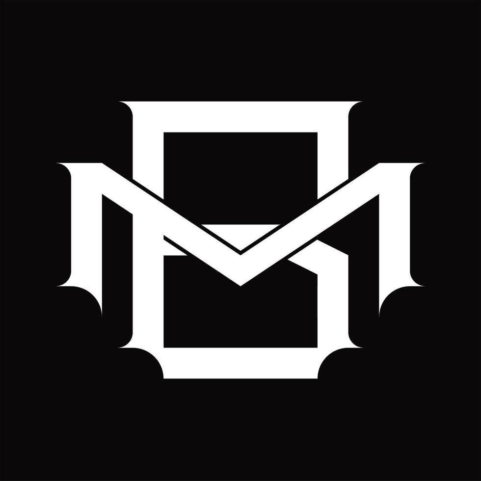 monograma del logotipo mb con plantilla de diseño de estilo vinculado superpuesto vintage vector