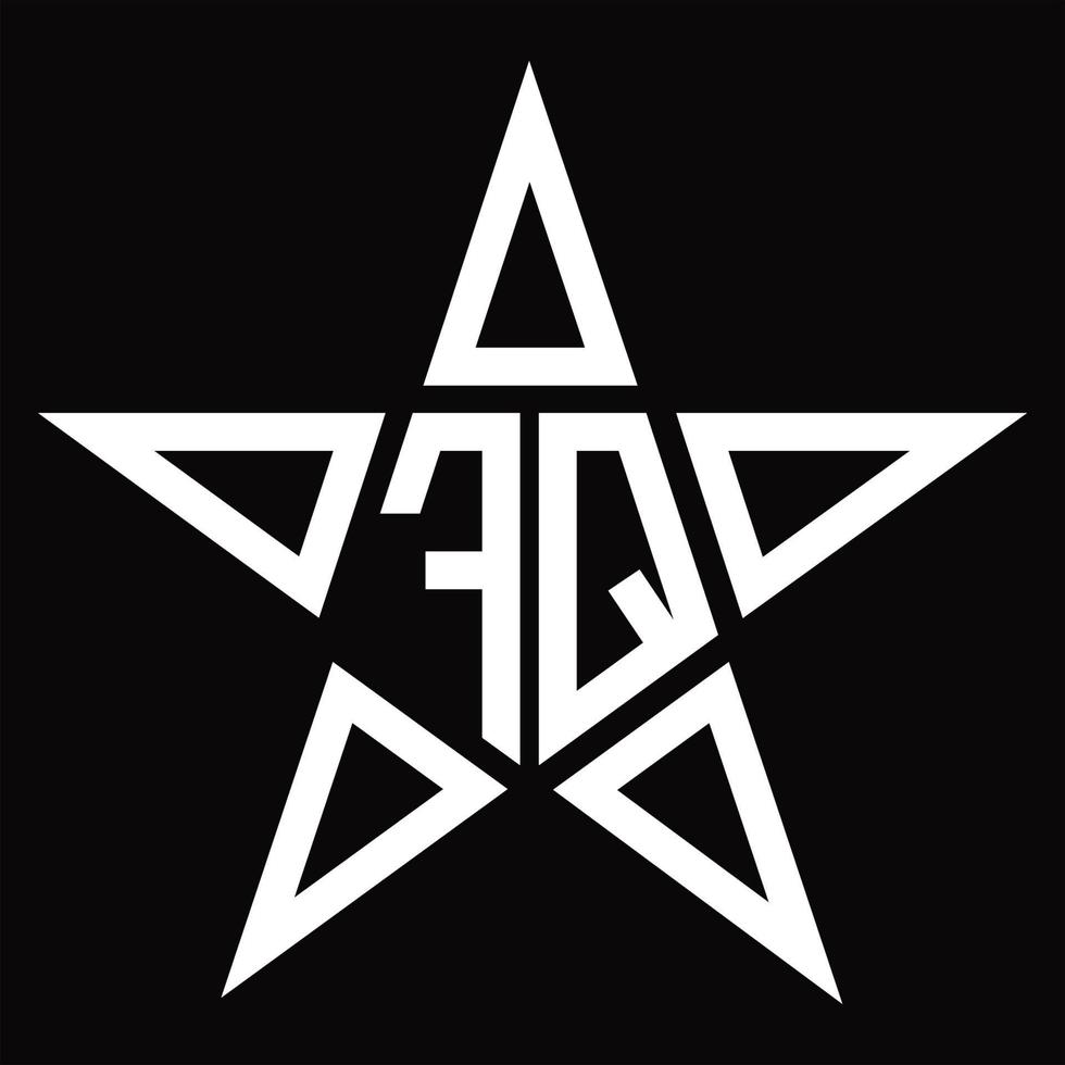 monograma del logotipo fq con plantilla de diseño en forma de estrella vector