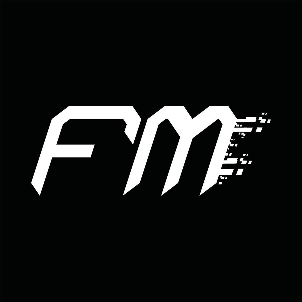 plantilla de diseño de tecnología de velocidad abstracta de monograma de logotipo fm vector