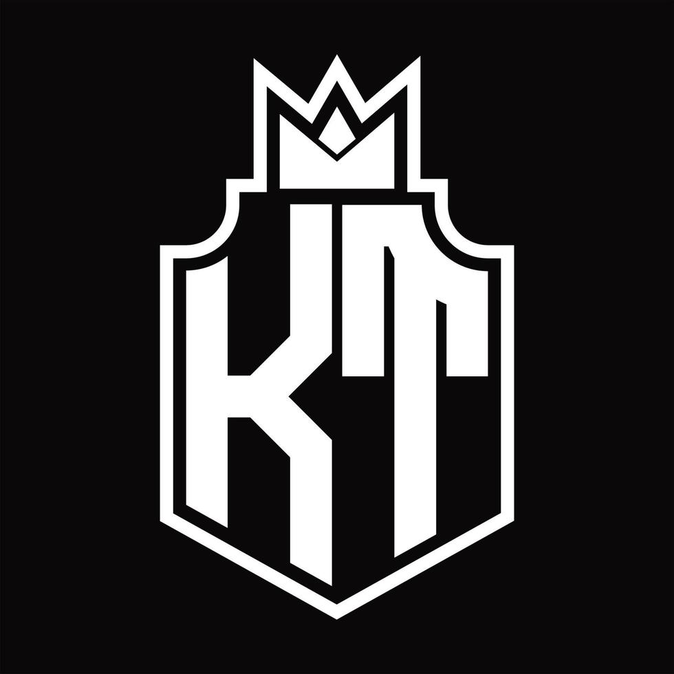 plantilla de diseño de monograma de logotipo kt vector