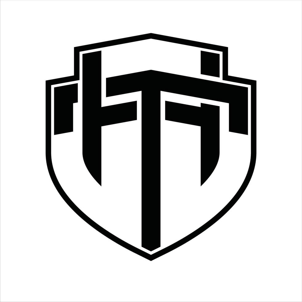 HT Logo monogram vintage design template vector