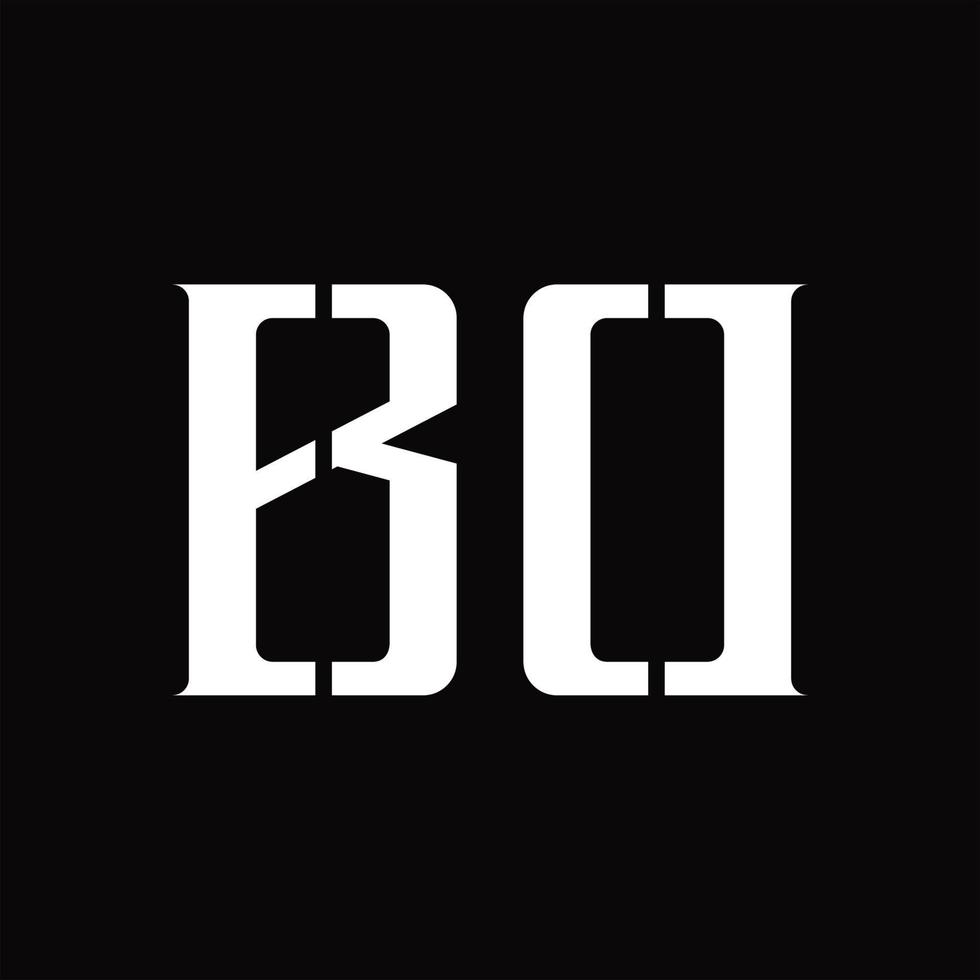 BD Logo monogram with middle slice design template vector