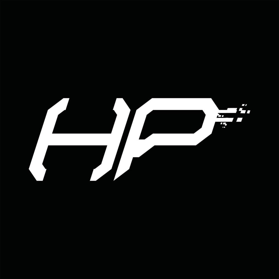 plantilla de diseño de tecnología de velocidad abstracta de monograma de logotipo de hp vector