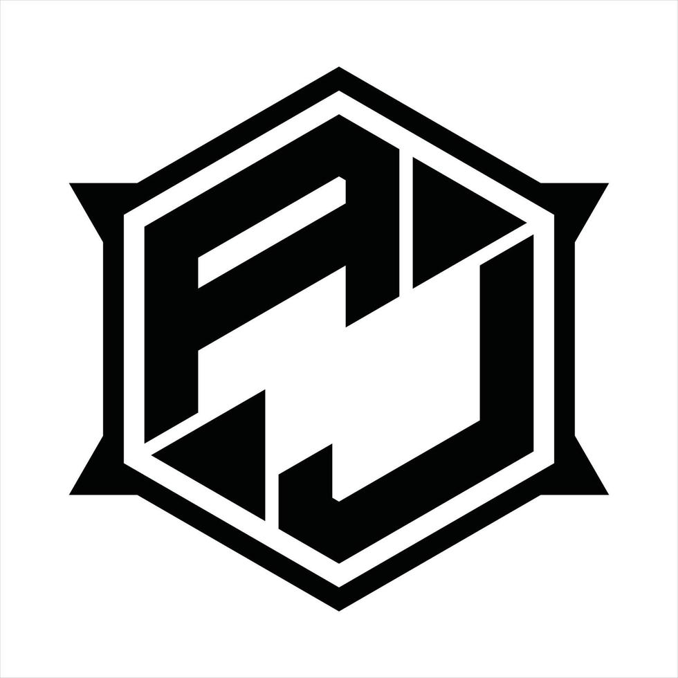AJ Logo monogram design template vector