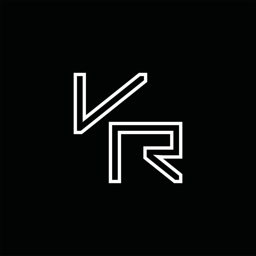 VR Logo monogram with line style design template vector
