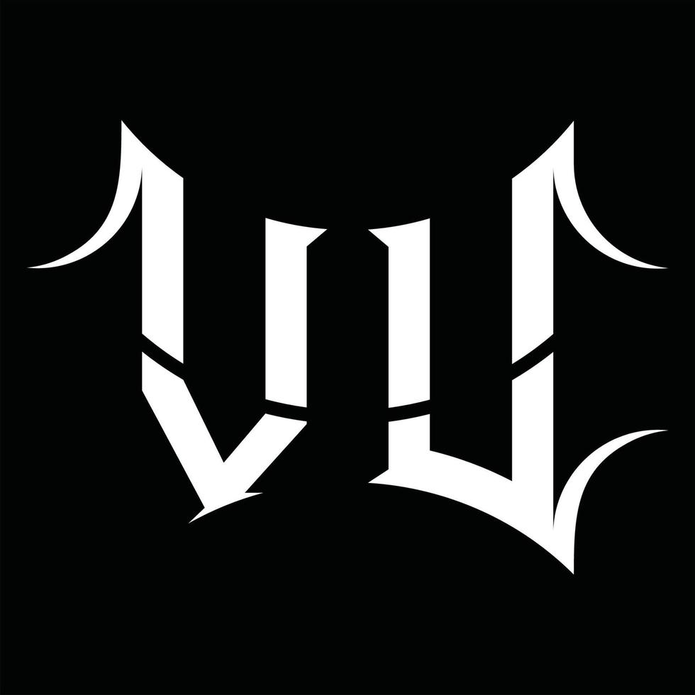 VU Logo monogram with abstract shape design template vector