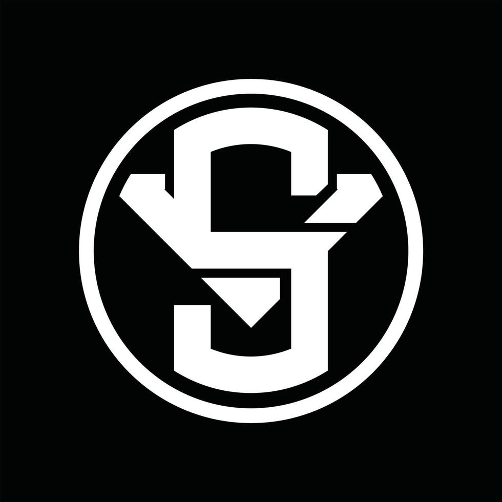 plantilla de diseño de monograma de logotipo sv vector