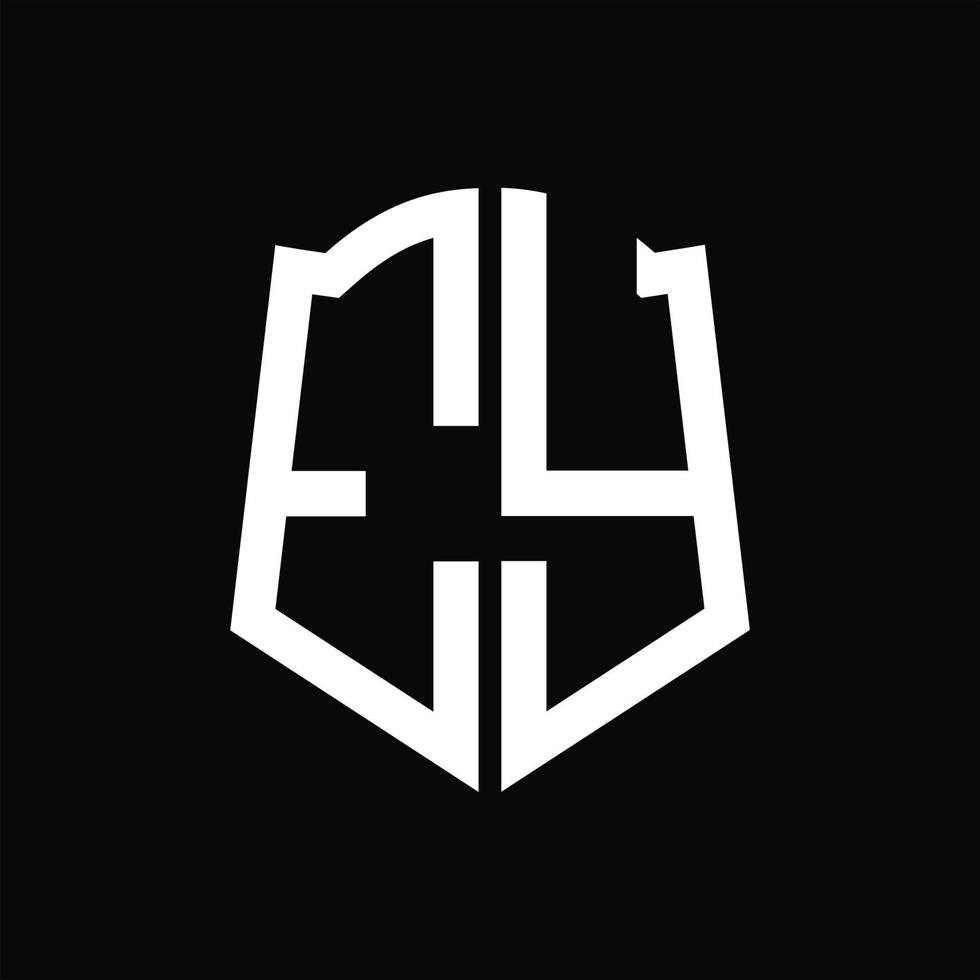 EY Logo monogram with shield shape ribbon design template vector