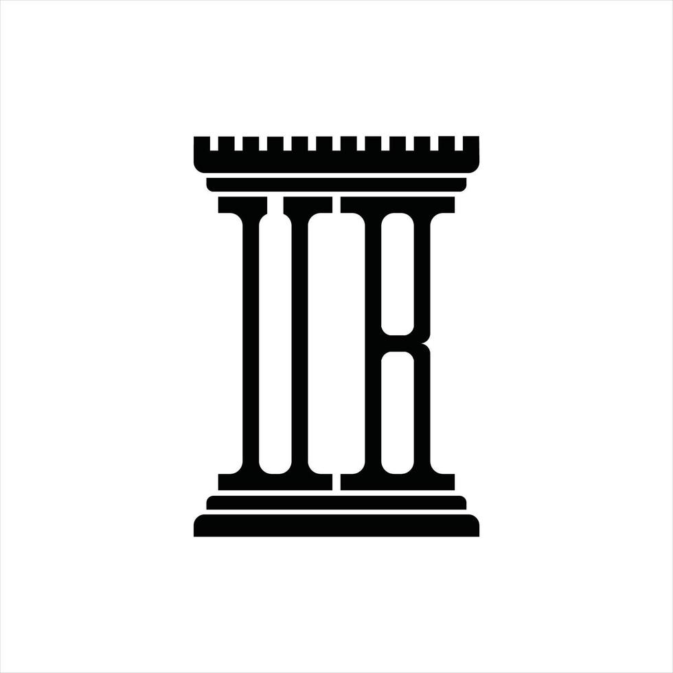 UB Logo monogram with pillar shape design template vector
