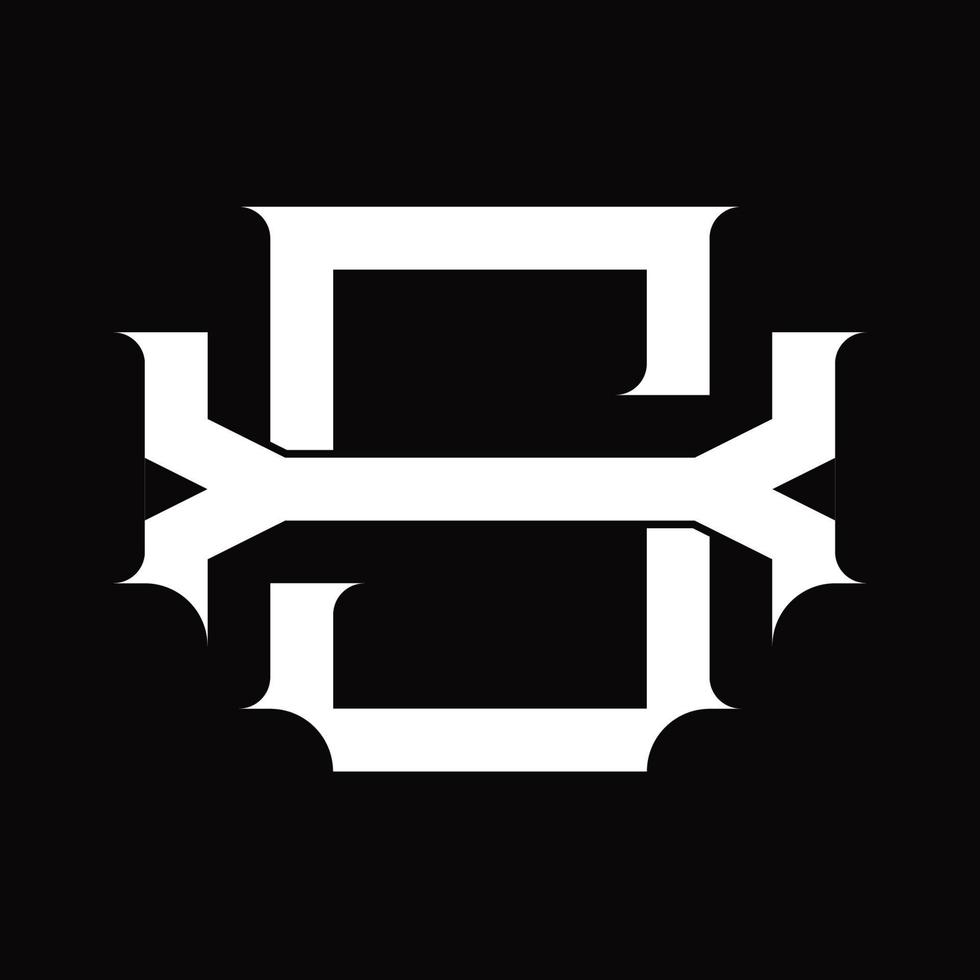 XS Logo monogram with vintage overlapping linked style design template vector