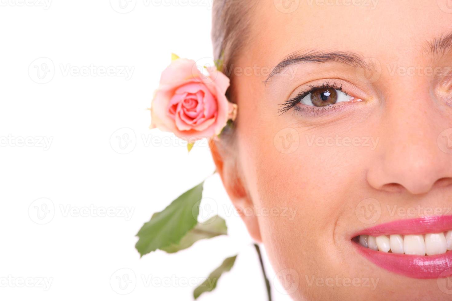 Woman with rose photo