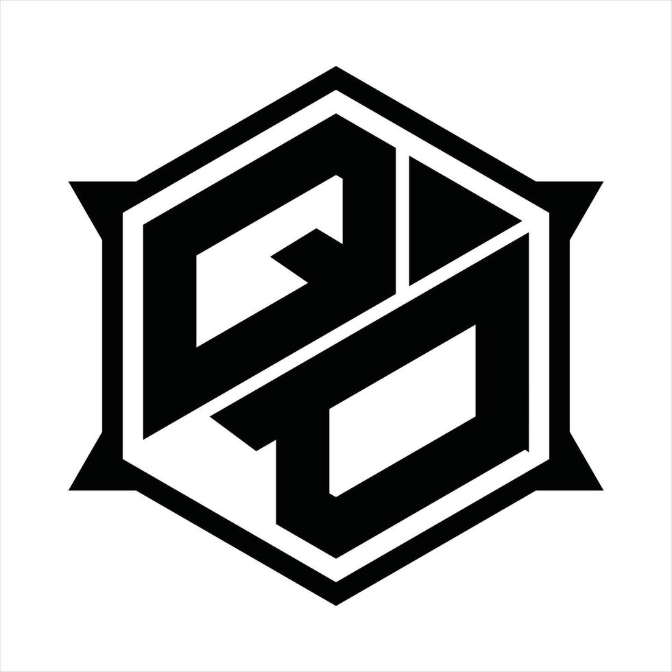 QD Logo monogram design template vector