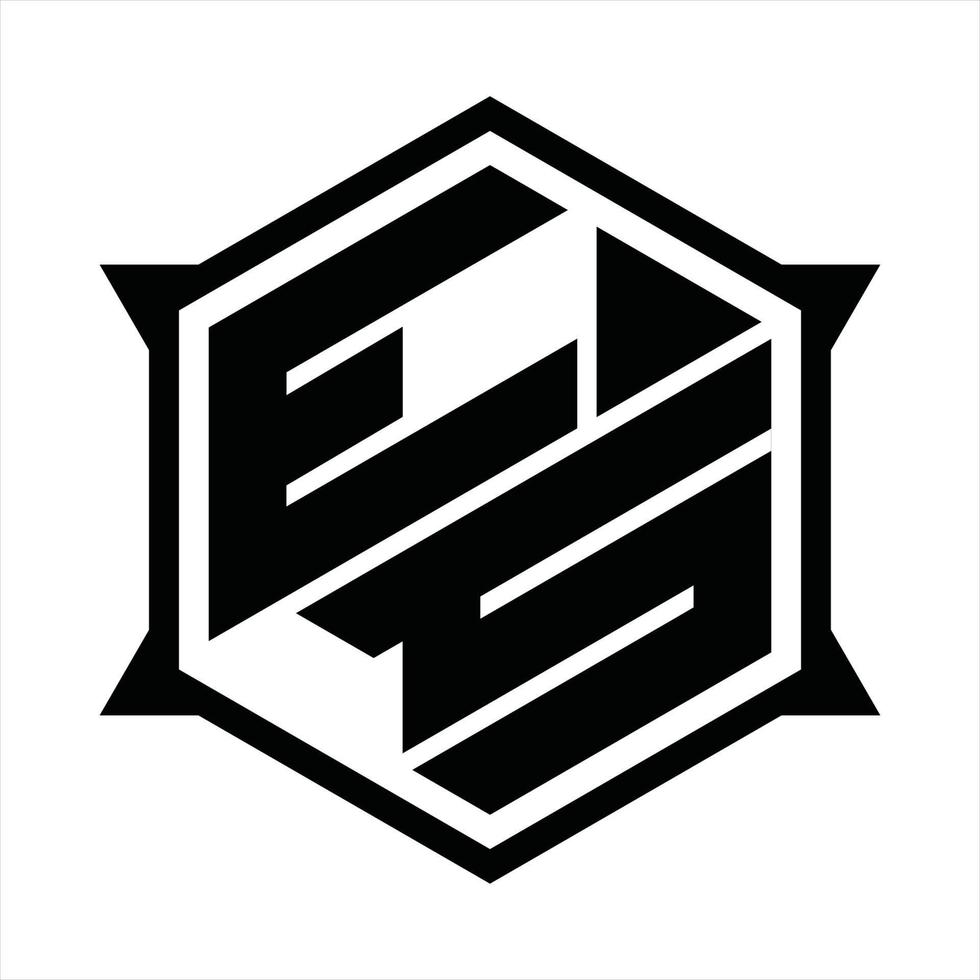 ES Logo monogram design template vector