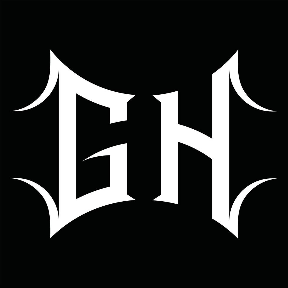GH Logo monogram with abstract shape design template vector