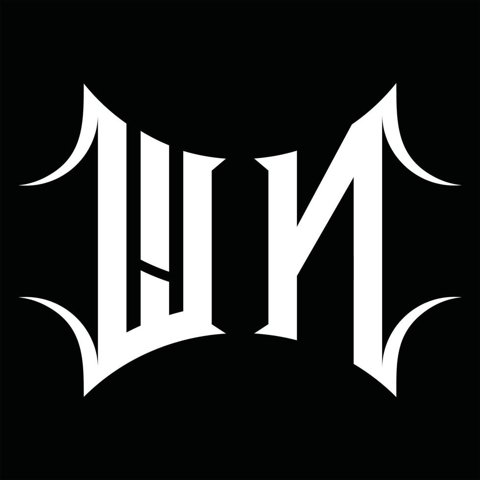 monograma de logotipo wn con plantilla de diseño de forma abstracta vector