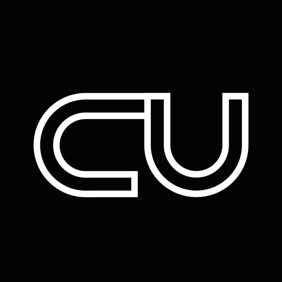 CU Logo monogram with line style negative space vector