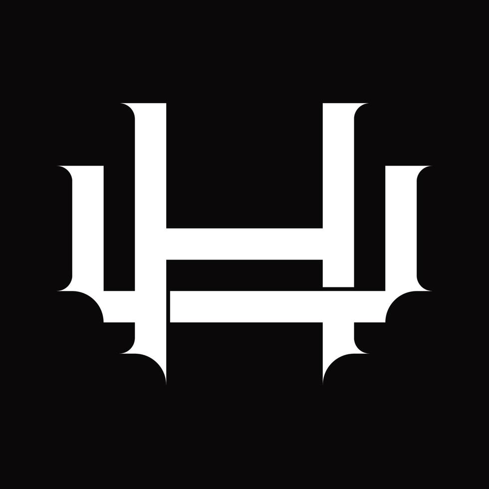 UH Logo monogram with vintage overlapping linked style design template vector