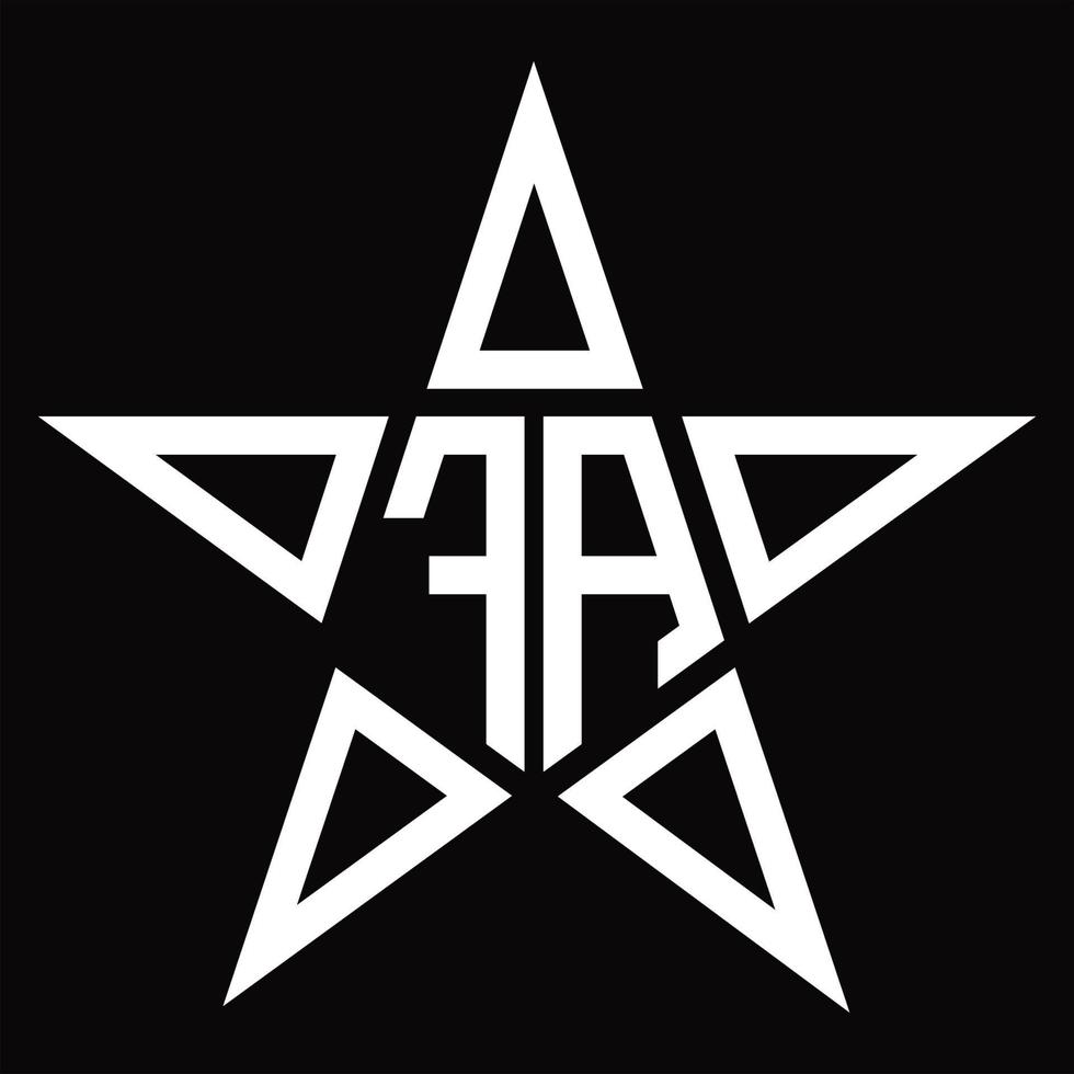 monograma del logotipo fa con plantilla de diseño en forma de estrella vector
