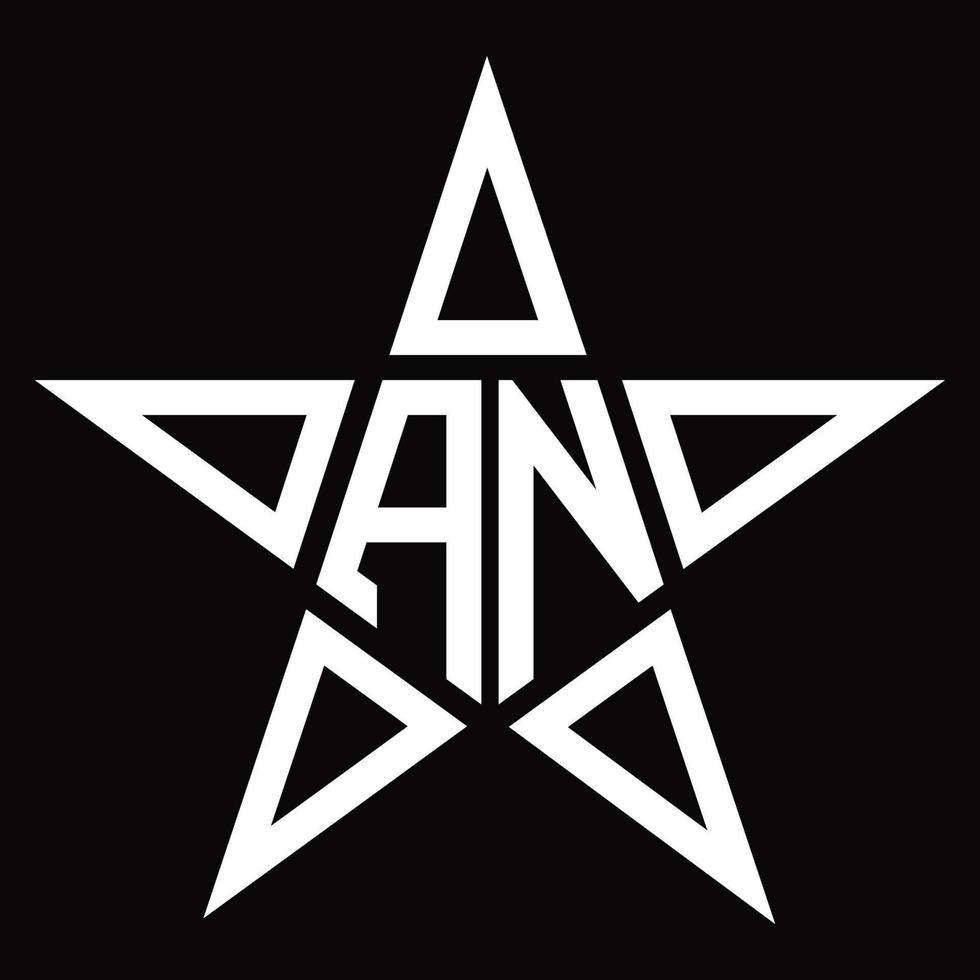 AN Logo monogram with star shape design template vector