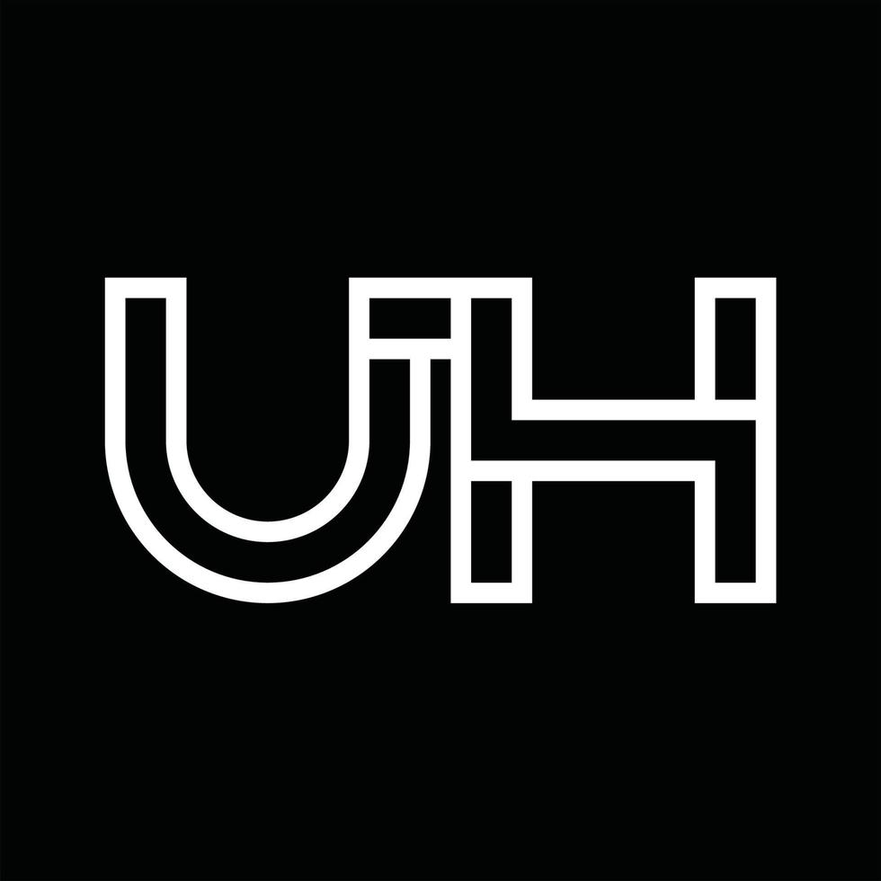 UH Logo monogram with line style negative space vector