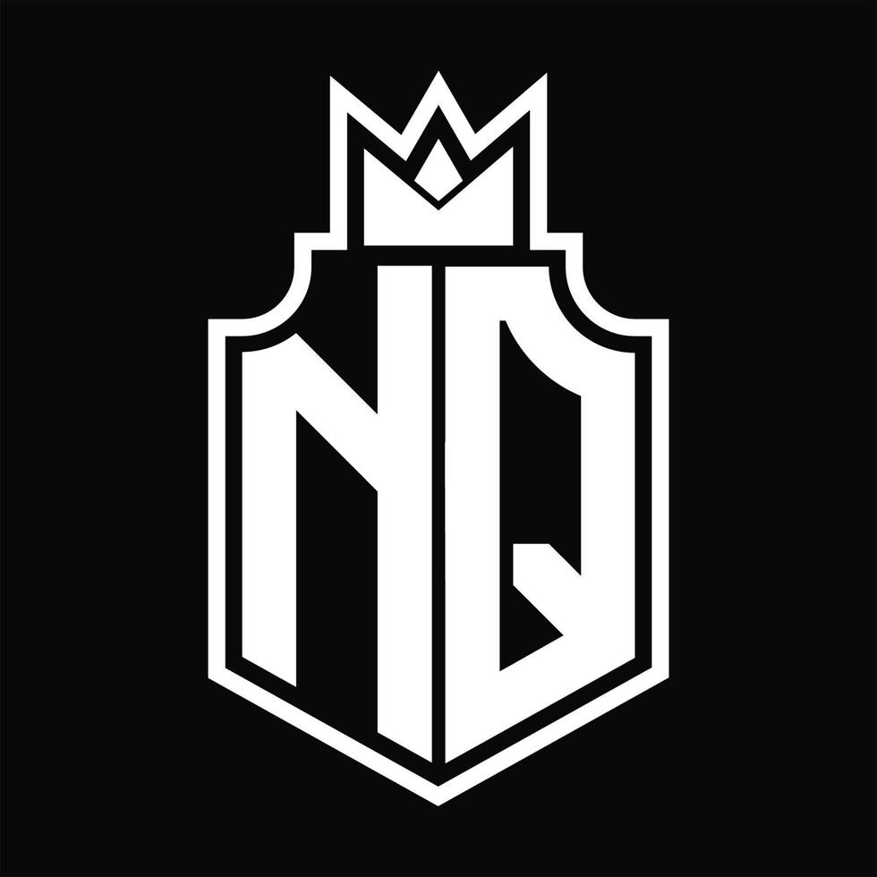NQ Logo monogram design template vector