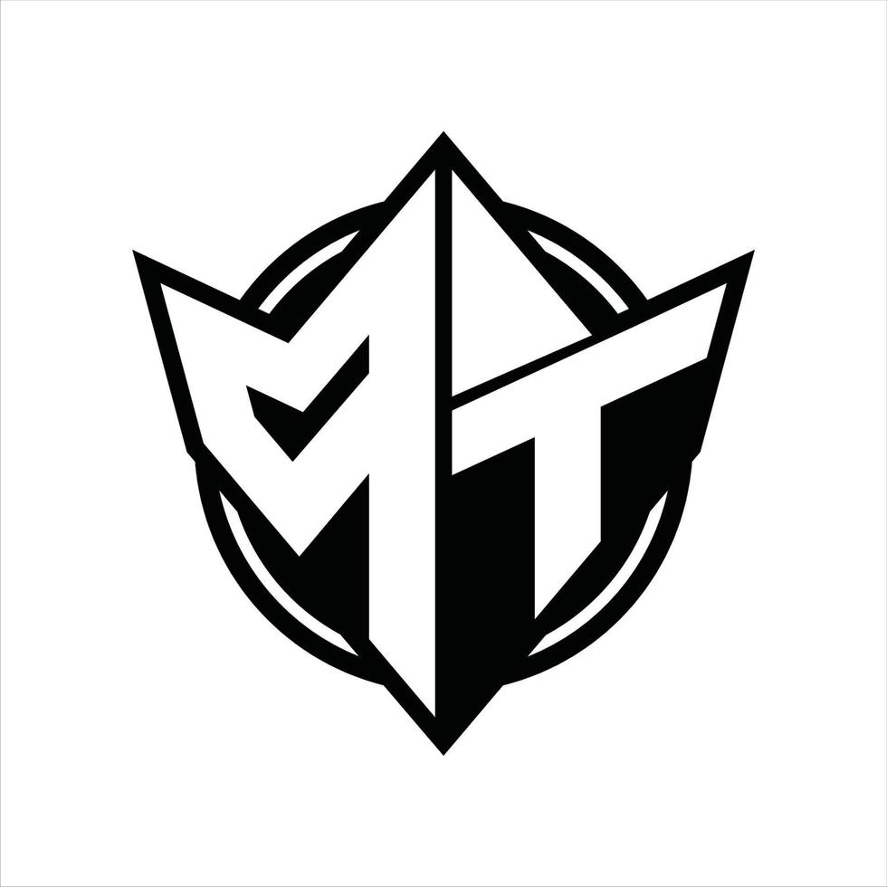 PT Logo monogram design template vector