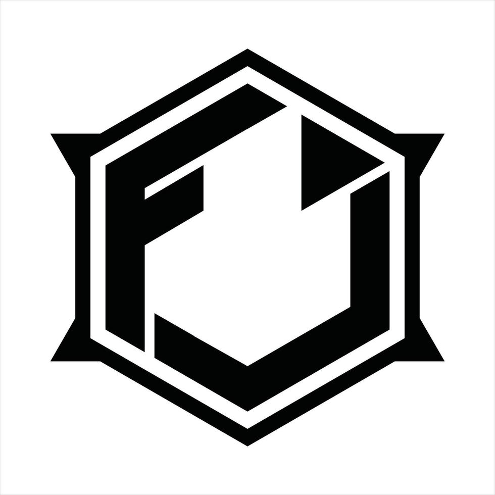 plantilla de diseño de monograma de logotipo fj vector