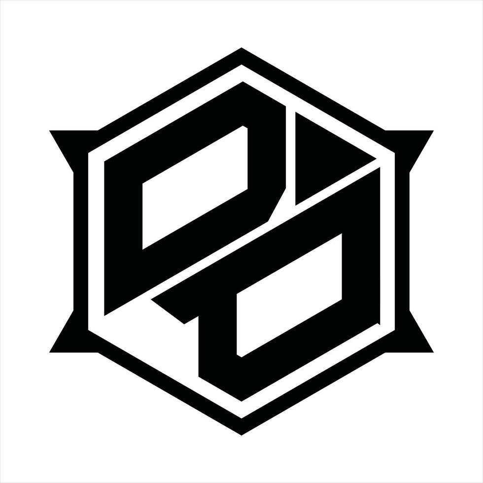 plantilla de diseño de monograma de logotipo dd vector