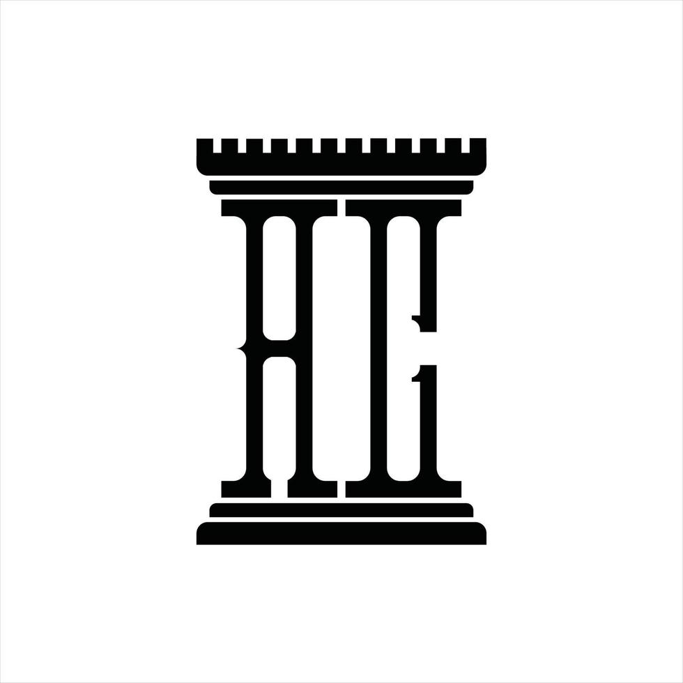 monograma de logotipo ac con plantilla de diseño de forma de pilar vector