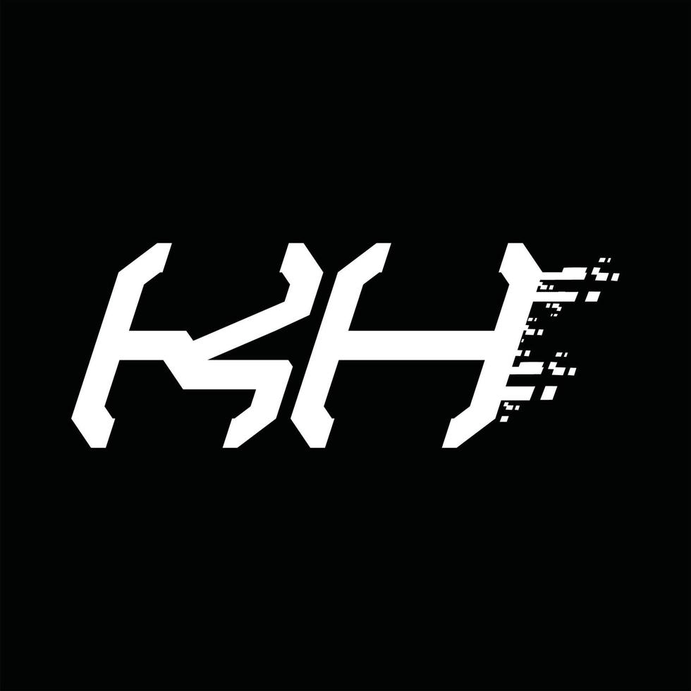 plantilla de diseño de tecnología de velocidad abstracta de monograma de logotipo kh vector