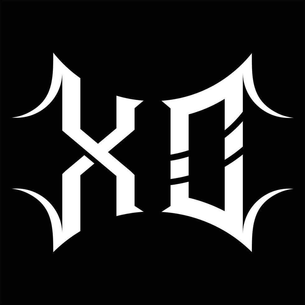 XO Logo monogram with abstract shape design template vector