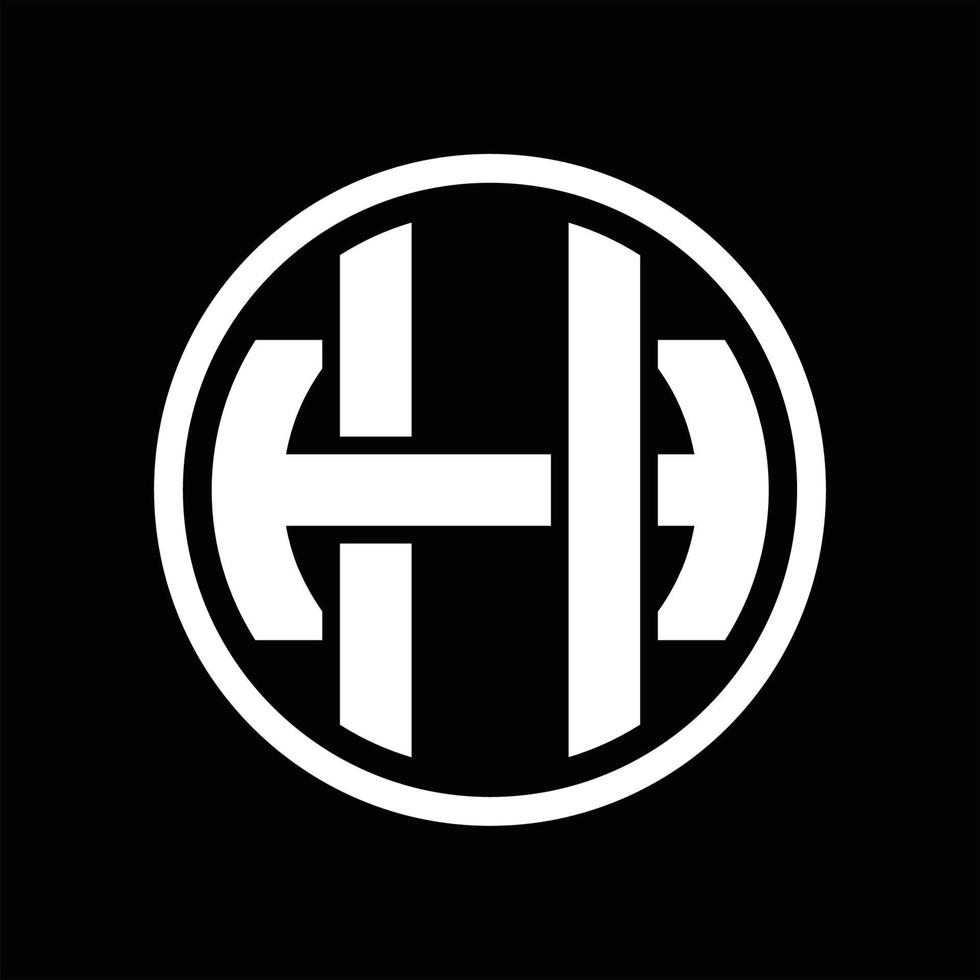 plantilla de diseño de monograma de logotipo hh vector