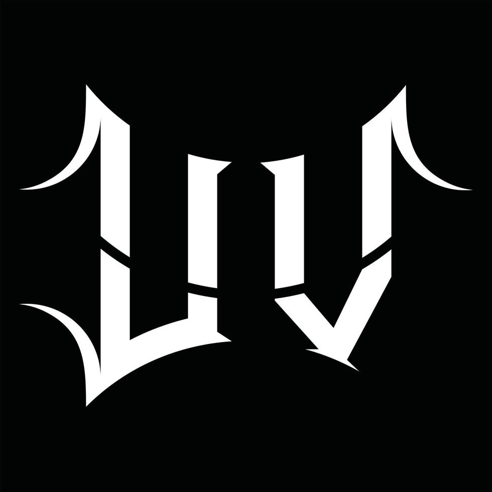 monograma de logotipo uv con plantilla de diseño de forma abstracta vector