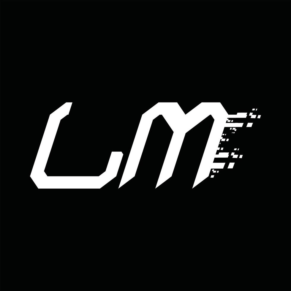 plantilla de diseño de tecnología de velocidad abstracta de monograma de logotipo de lm vector
