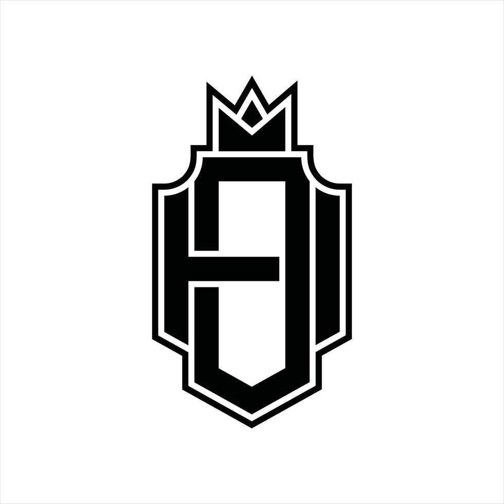 DH Logo monogram design template vector