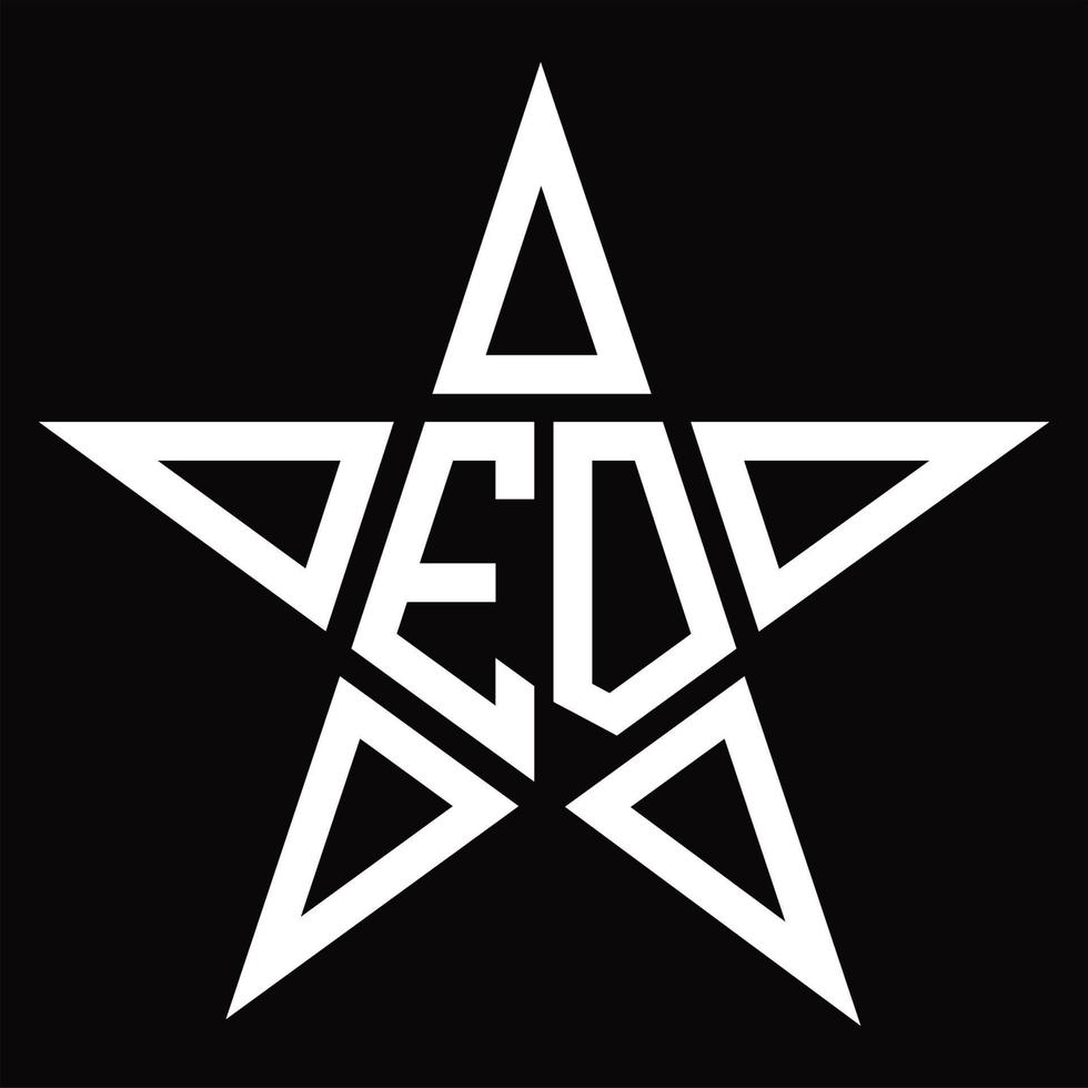 monograma del logotipo de ed con plantilla de diseño de forma de estrella vector