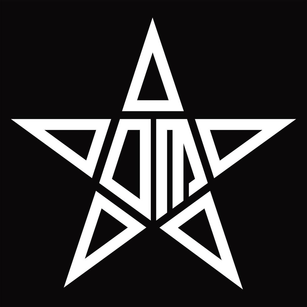 OM Logo monogram with star shape design template vector