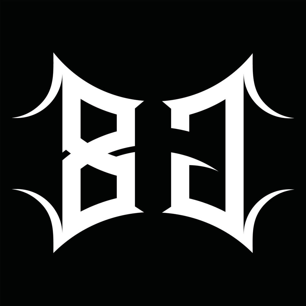 monograma de logotipo bg con plantilla de diseño de forma abstracta vector