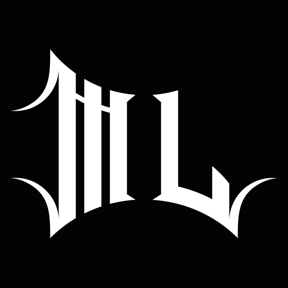 monograma de logotipo ml con plantilla de diseño de forma abstracta vector