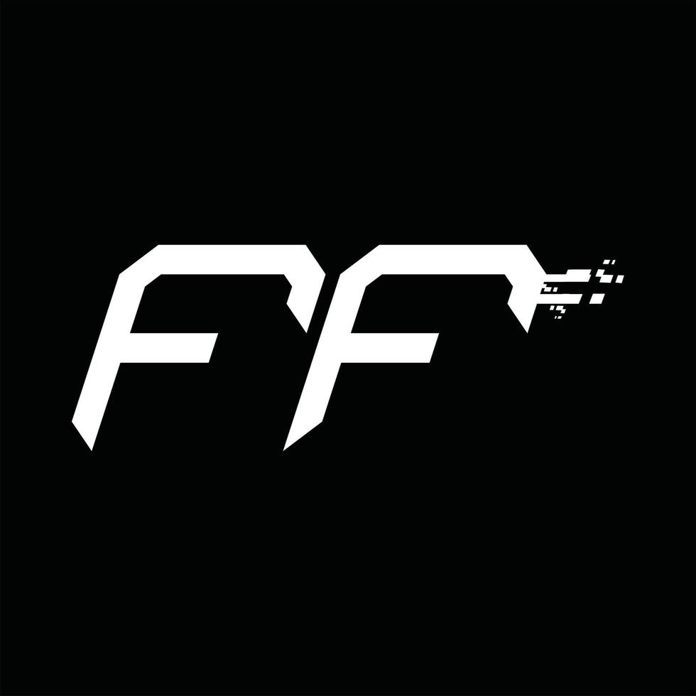 plantilla de diseño de tecnología de velocidad abstracta de monograma de logotipo ff vector