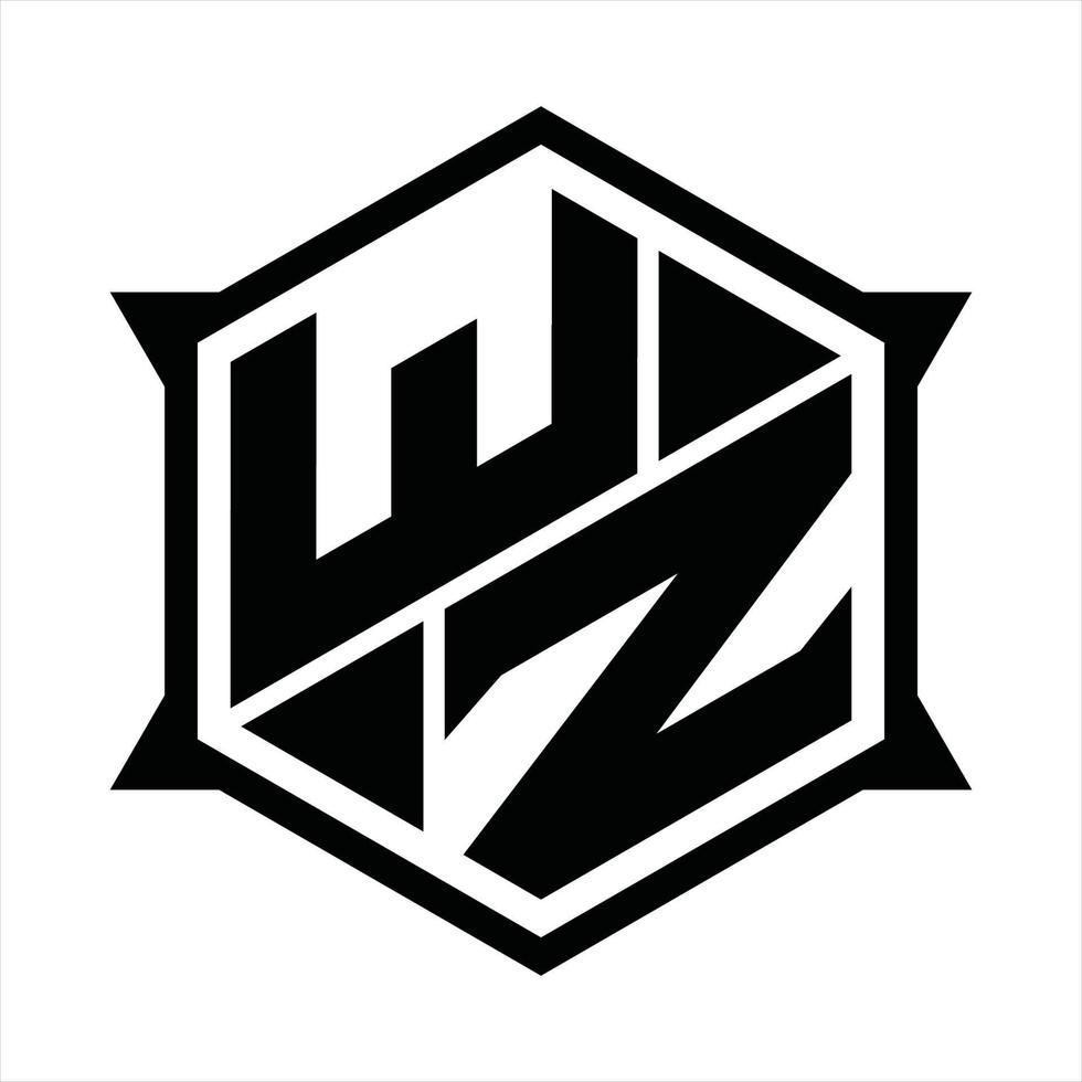 WZ Logo monogram design template vector