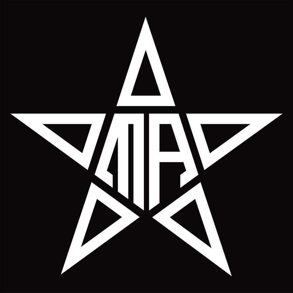 MA Logo monogram with star shape design template vector