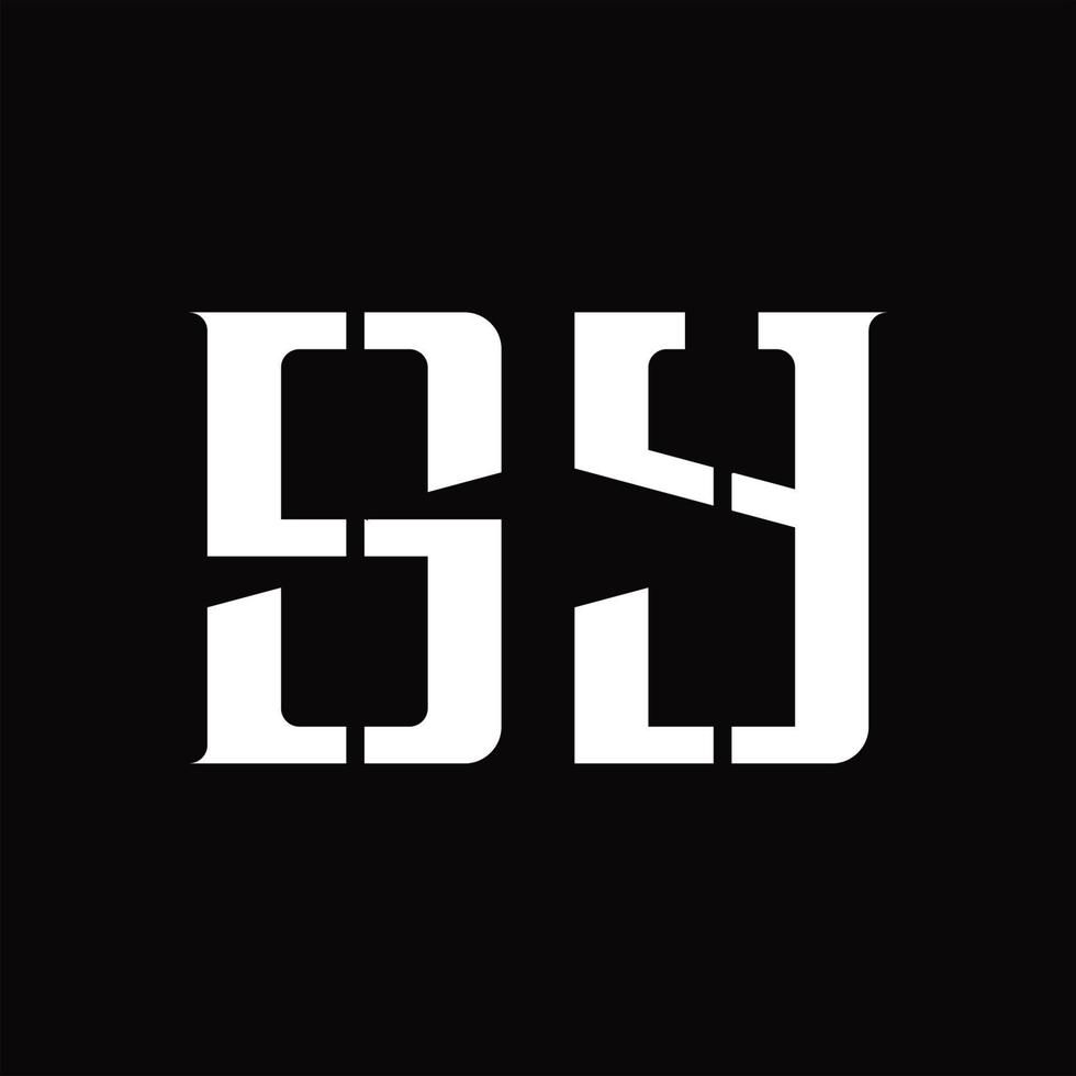 SY Logo monogram with middle slice design template vector
